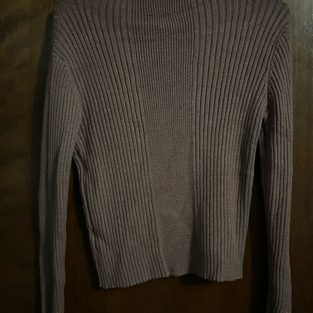 Pink Lily Ribbed Knit Top in Brown